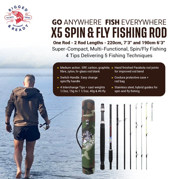 X5. 5 Options-1 | Fishing Set | Spin Bait Cast Fly Rod Options