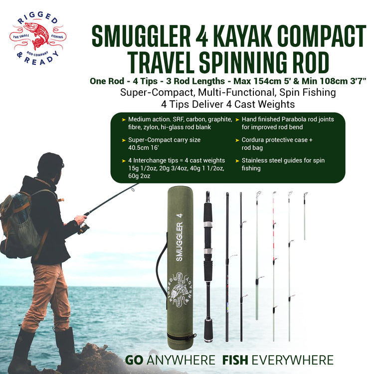 Smuggler 4 Kayak Compact Travel Spinning Rod