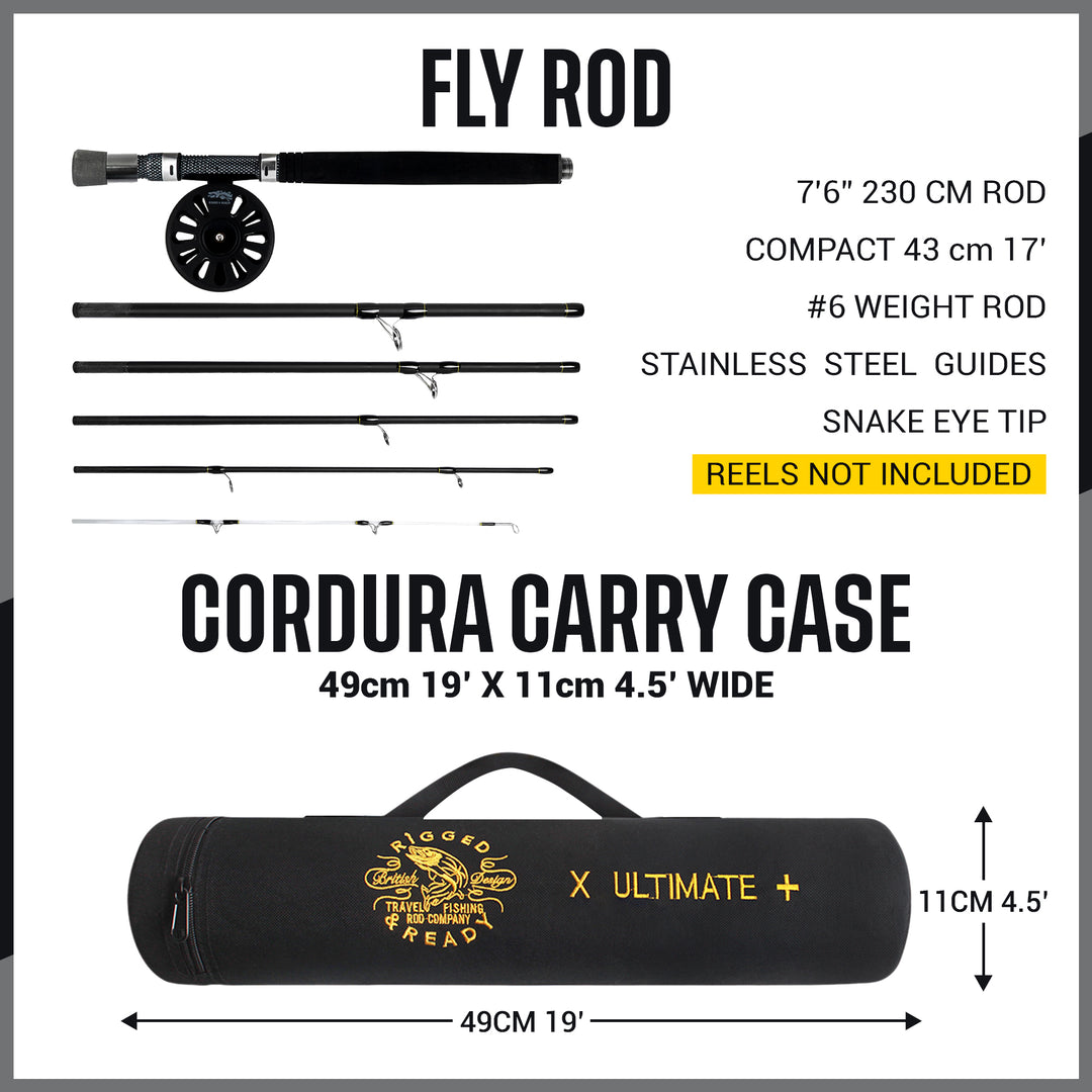 compact fly fishing rod 2-IN-1 Travel - 2 Handles and its medium Rod Combo Cheap Fly Fishing
