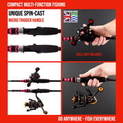 Fish Rig Max.Spin Telescopic Multi-Functional rod 240 & 210cm options + 3 tips