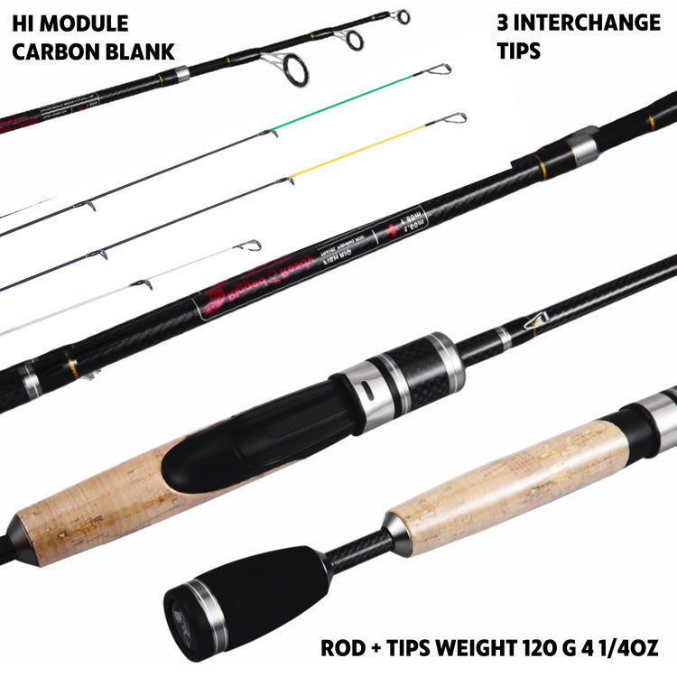 3 fishing pole Fish Rig 180 Super Lightweight Tele Rod + 2 tips NED Rig Used Honda Pilot for making them safe for Model:ME-5-PW