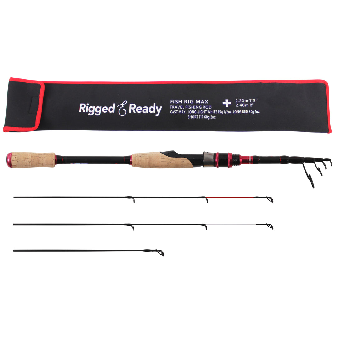 Fish Rig Max Cast-Spin Tele Rod 240 & 210cm Options + 3 Tips