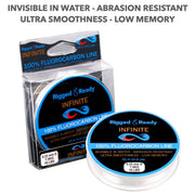 Infinite Fluorocarbon 16 lb - 7.5 kg 100% Fluorocarbon  fishing line leader. 50m. Virtually invisible for more bites and fish