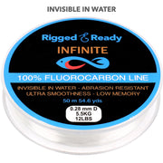 Infinite Fluorocarbon 8 lb - 3.6 kg 100% Fluorocarbon fishing line leader. 50m. Virtually invisible for more bites and fish