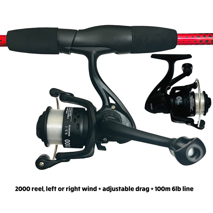 Fishing Combination. Rod, Reel, Line, Tackle Box, Tackle + How to Fish Guide