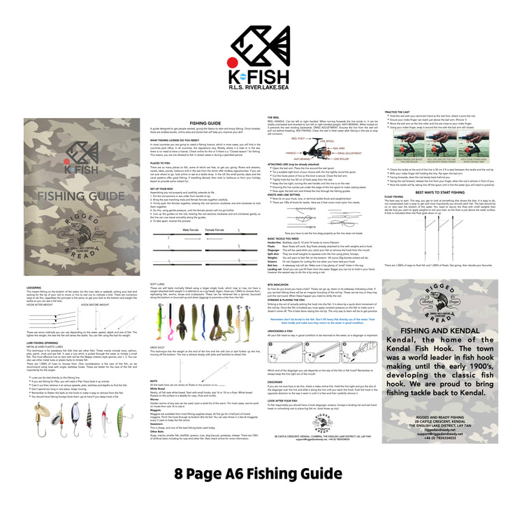 Fishing Combination. Rod, Reel, Line, Tackle Box, Tackle + How to Fish Guide