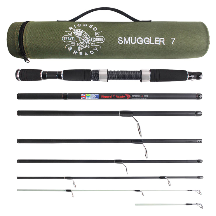 7 piece fly fishing rods Smuggler 7 Powerful Compact Travel fishing Rod + 2 Tips