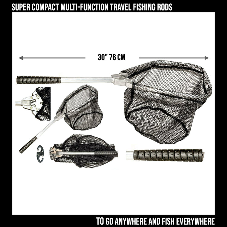 compact telescopic fishing net CarryNet Collapsible Landing Lightweight, Durable & Built for Adventure CarryCast or waders Travel Fishing | Super Compact