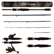 Predator P-S-B MAX. Unique Predator-Spin-Baitcast Powerful Rod +Micro Trigger +Extension +2 Tips =4 Lengths & Cast W