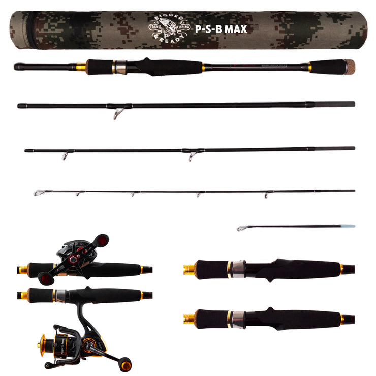 Predator P-S-B MAX. Unique Predator-Spin-Baitcast Powerful Rod +Micro Trigger +Extension +2 Tips =4 Lengths & Cast W