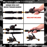 Predator P-S-B Unique Predator-Spin-Baitcast Rod with Micro Trigger 2.2m+1.85m Rod Lengths + 2 Tips