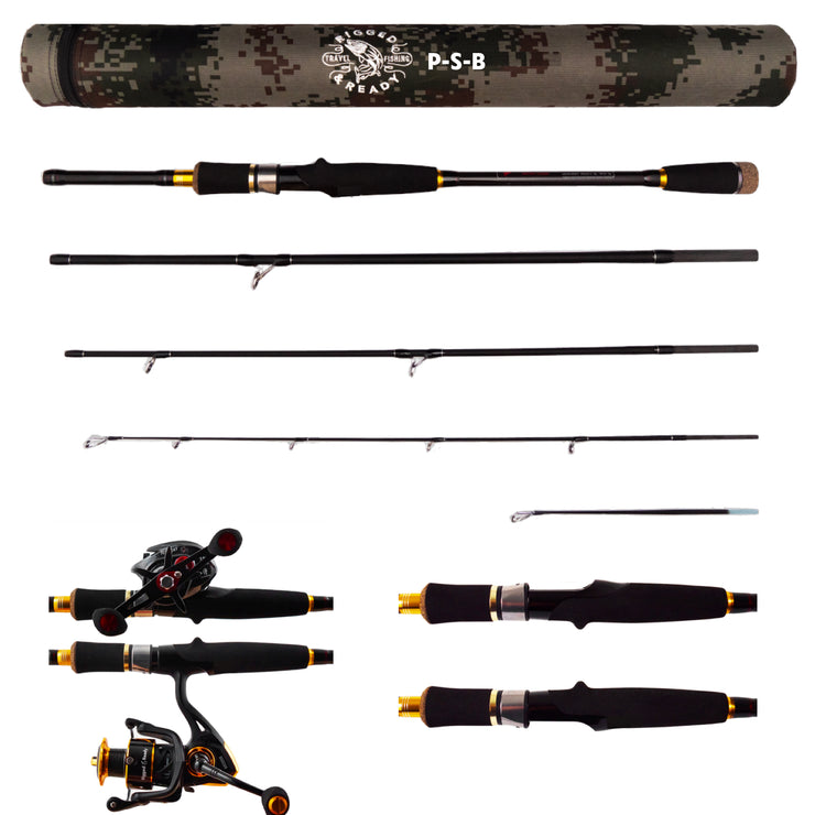 Predator P-S-B Unique Predator-Spin-Baitcast Rod with Micro Trigger 2.2m+1.85m Rod Lengths + 2 Tips