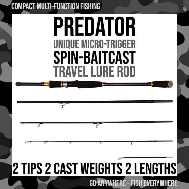 Predator Spin-Baitcast Unique Travel Fishing Rod