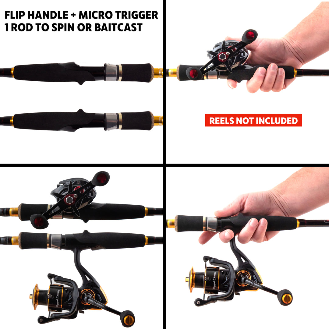 Predator. Unique Spin-Baitcast Rod + Micro Trigger 220cm 7'3"+185cm 6' Lengths + 2 Tips Predator. Unique Spin-Baitcast Rod + Micro Trigger 220cm 7'3"+185cm 6' Lengths + 2 Tips