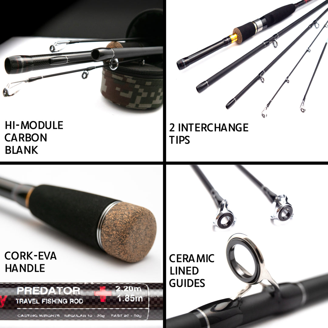 Predator Spin-Baitcast Unique Travel Fishing Rod