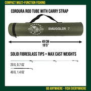 Smuggler 7 260+235cm Super Compact Travel fishing Rod + 2 Tips