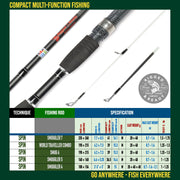 Smuggler 7 260+235cm Super Compact Travel fishing Rod + 2 Tips