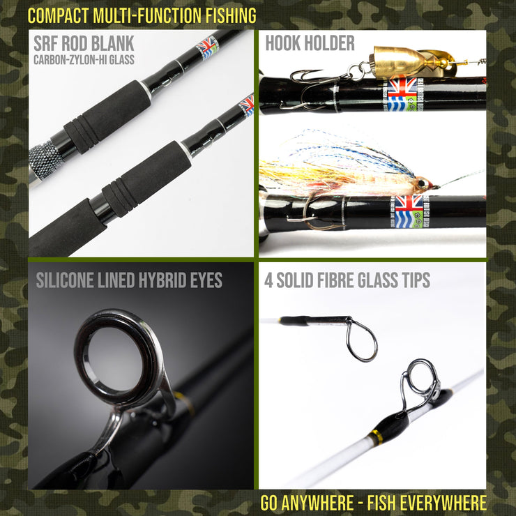 X5 Multi-Functional Fishing Rod. 5 Options Spin-Bait-Fly Fishing