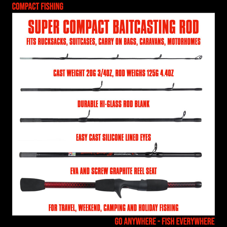 Rucksack Baitcast Travel Fishing Rod 5&