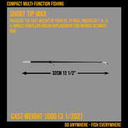 Short Tip Max 100g (3 1/2oz) Cast Weight. Accessorise X5, X5 Max, Smuggler 7, 6, 5, 4, World Traveller rods or replace Infinite Ultimate rod