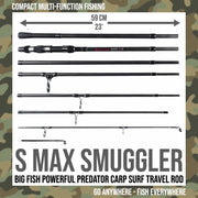 S Max. Big Fish Powerful Predator Surf Travel Fishing Rod