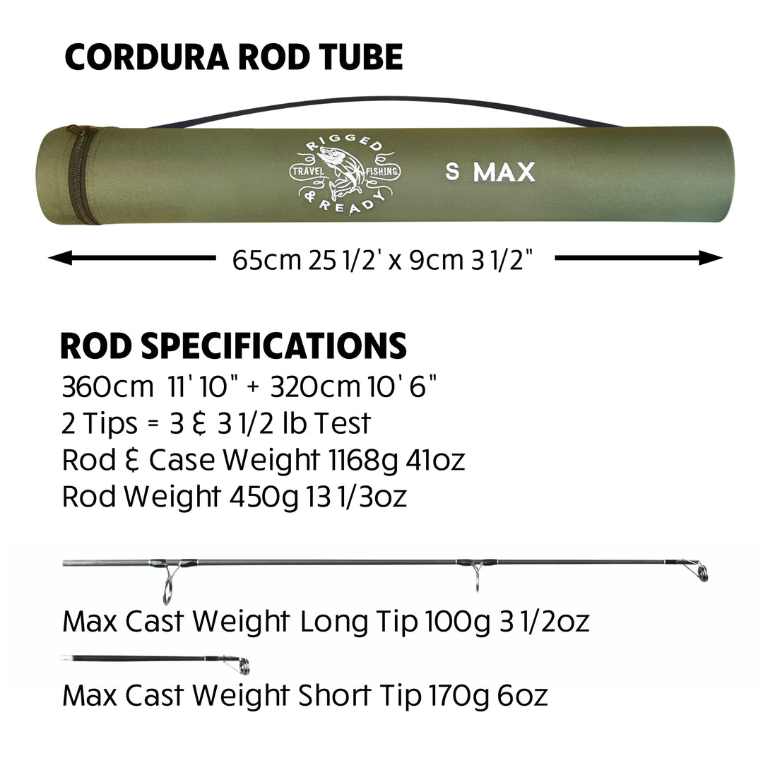 S Max Big Fish & Surf Fishing Rod + 2 Tips|Travel angling