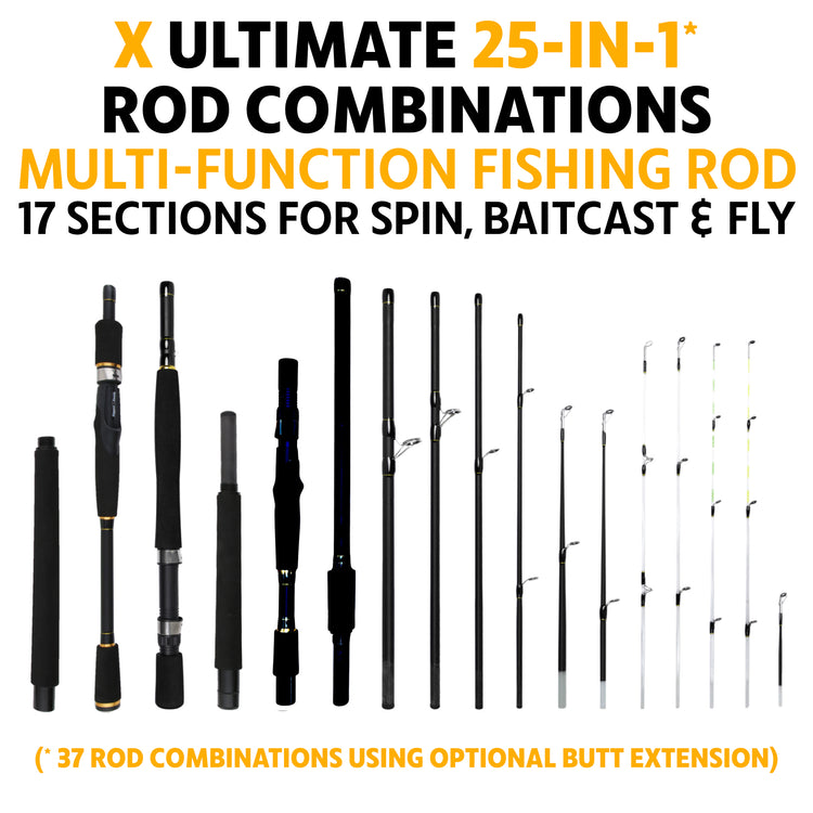 25 fishing pole Infinite Ultimate Compact Spin Baitcast Fly Fishing Rod